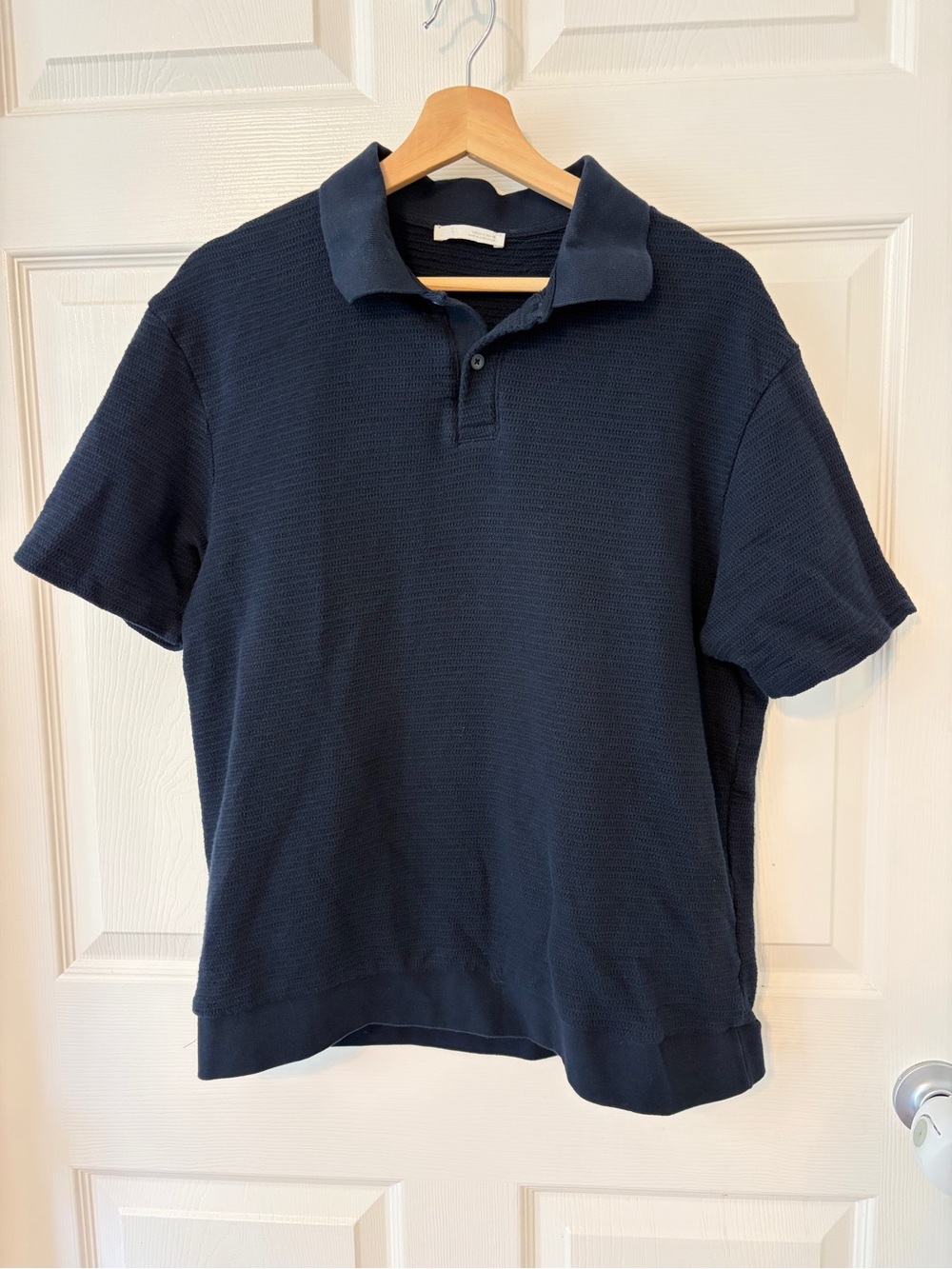 Zara men’s Dark Navy textured Polo Shirt
